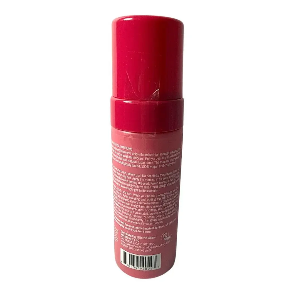 KOURTNEY Self Tanner Mousse Medium 4.2oz NWT Fragrance Free Hyaluronic